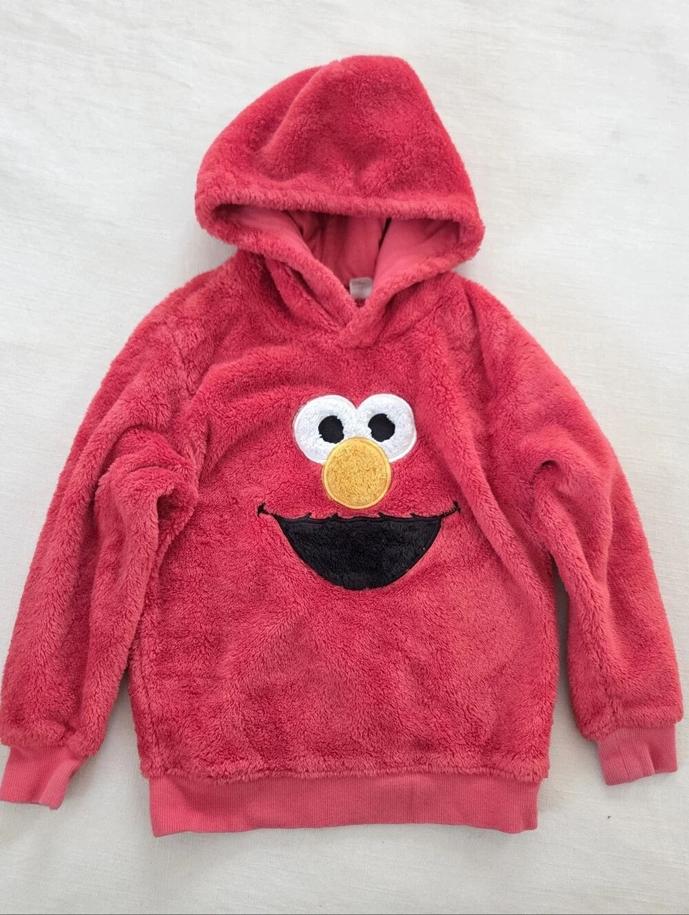 H&m Sesame Street Elmo Plush Hoodie Sweater Red 4t 5t